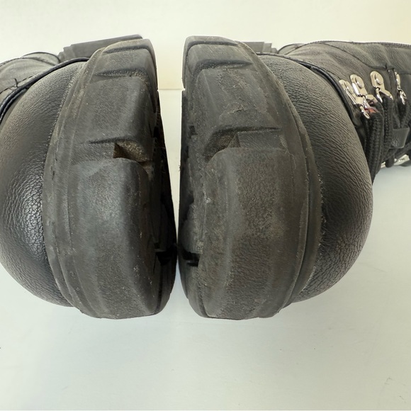 Sun & Stone Edgy Platform Chunky Block Heel Combat Moto Boots | Black | Sz 9 - Picture 8 of 14